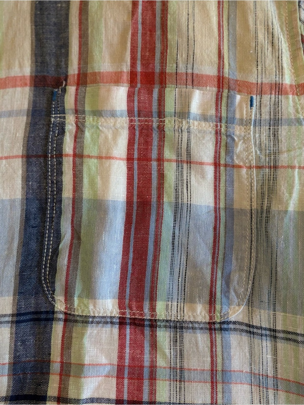 Tommy Bahama Plaid Button Front Shirt XL Short Sleeve Linen Blend Coastal - Picture 5 of 8